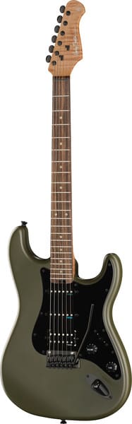 גיטרה חשמלית Harley Benton ST-Modern Plus HSS MOD – ירוק זית Matte Olive Drab 1 גיטרה חשמלית Harley Benton ST-Modern Plus HSS MOD בגימור ירוק זית Matte Olive Drab – מבט קדמי מלא