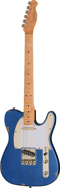 גיטרה חשמלית Harley Benton TE-62LA MN LPB 1 גיטרה Harley Benton TE-62LA MN LPB, מבט חזיתי מלא על רקע לבן