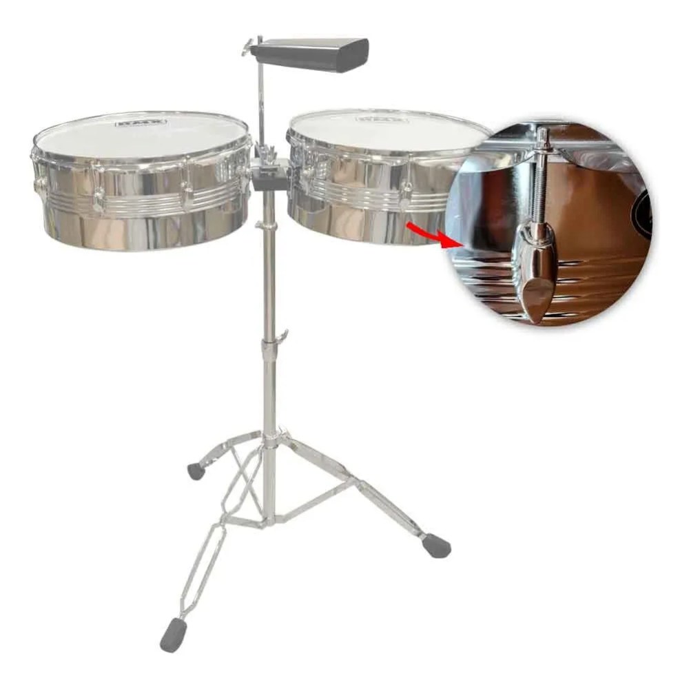 טימבלס 13+14 אינץ׳ Koala Drums YWTM2-1AC – גוף פלדה, כולל סטנד ופעמון פרה 2 טימבלס 13+14 אינץ׳ Koala Drums YWTM2-1AC עם סטנד ופעמון פרה – תמונה 2