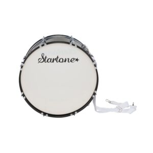 תוף בס למצעד ולאוהדים Startone 22×10 אינץ׳ – גוף עץ שחור, חישוקים שחורים, כולל מקבות ורצועה (יבוא בלעדי)