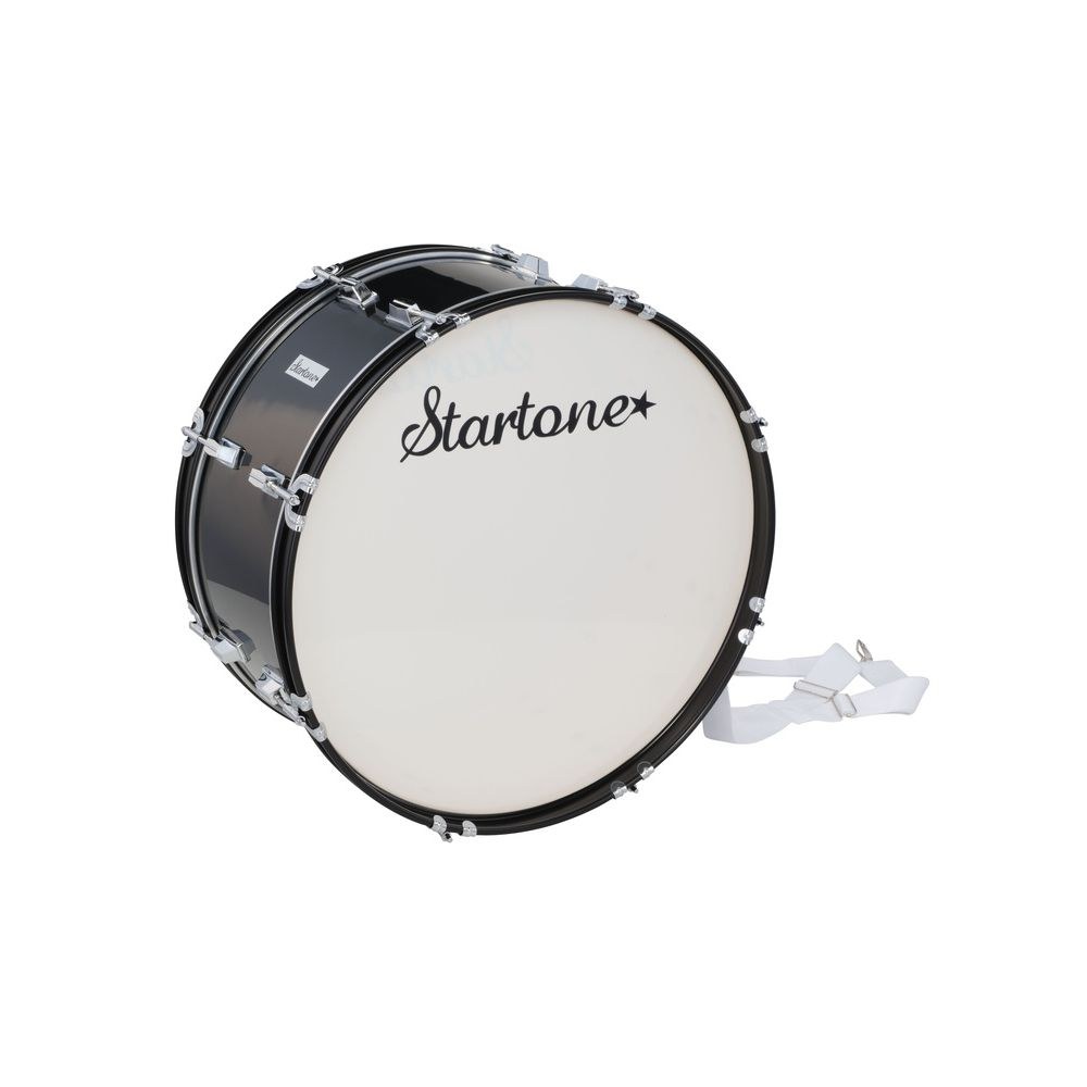 תוף בס למצעד ולאוהדים Startone 22×10 אינץ׳ – גוף עץ שחור, חישוקים שחורים, כולל מקבות ורצועה (יבוא בלעדי) 3 תוף האוהדים השחור – תוף בס צעדה, תמונה 3