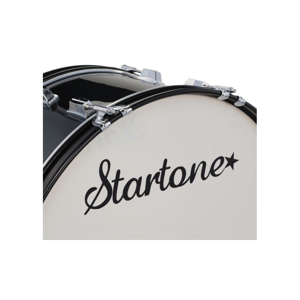 תוף בס למצעד ולאוהדים Startone 22×10 אינץ׳ – גוף עץ שחור, חישוקים שחורים, כולל מקבות ורצועה (יבוא בלעדי) 7 תוף האוהדים השחור – תוף בס צעדה, תמונה 7