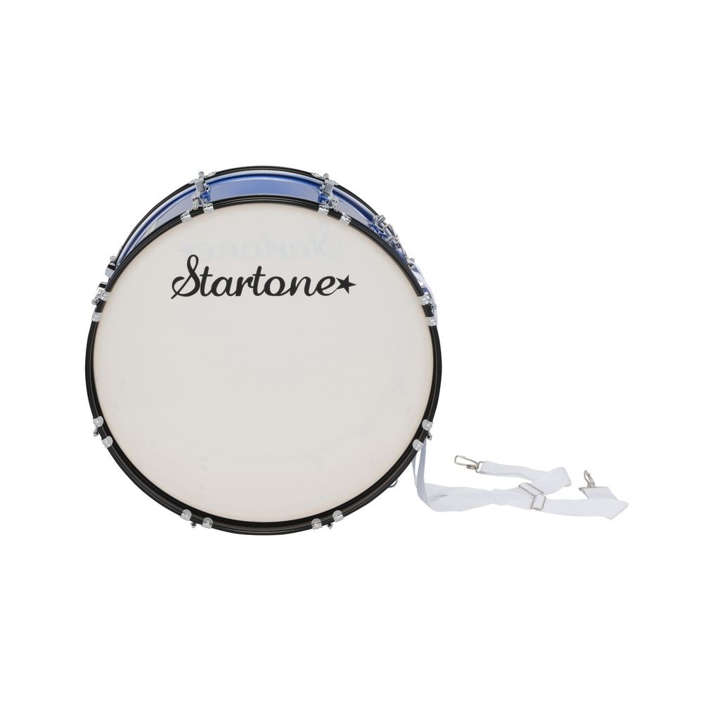 תוף בס למצעד ולאוהדים Startone 22×10 אינץ׳ – גוף עץ כחול, חישוקים שחורים, כולל מקבות ורצועה (יבוא בלעדי) 2 תוף האוהדים הכחול – תוף בס צעדה, תמונה 2