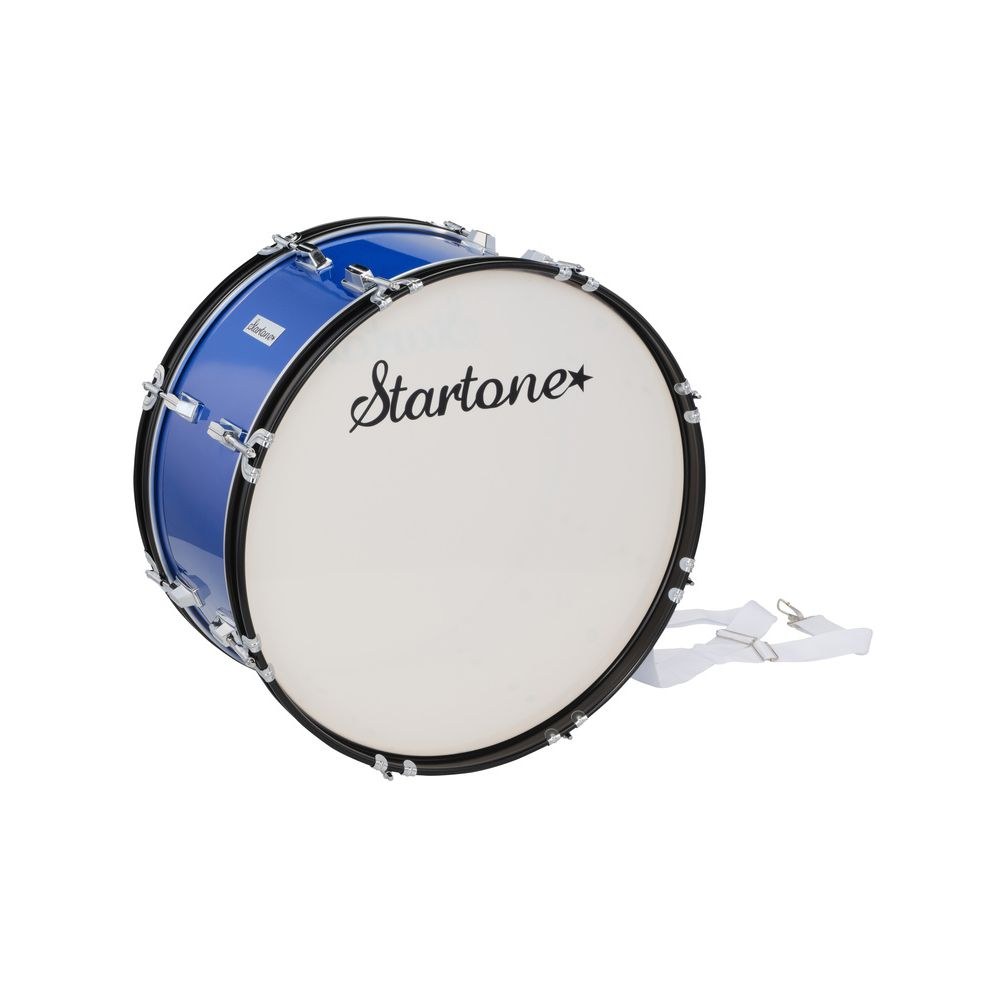 תוף בס למצעד ולאוהדים Startone 22×10 אינץ׳ – גוף עץ כחול, חישוקים שחורים, כולל מקבות ורצועה (יבוא בלעדי) 3 תוף האוהדים הכחול – תוף בס צעדה, תמונה 3