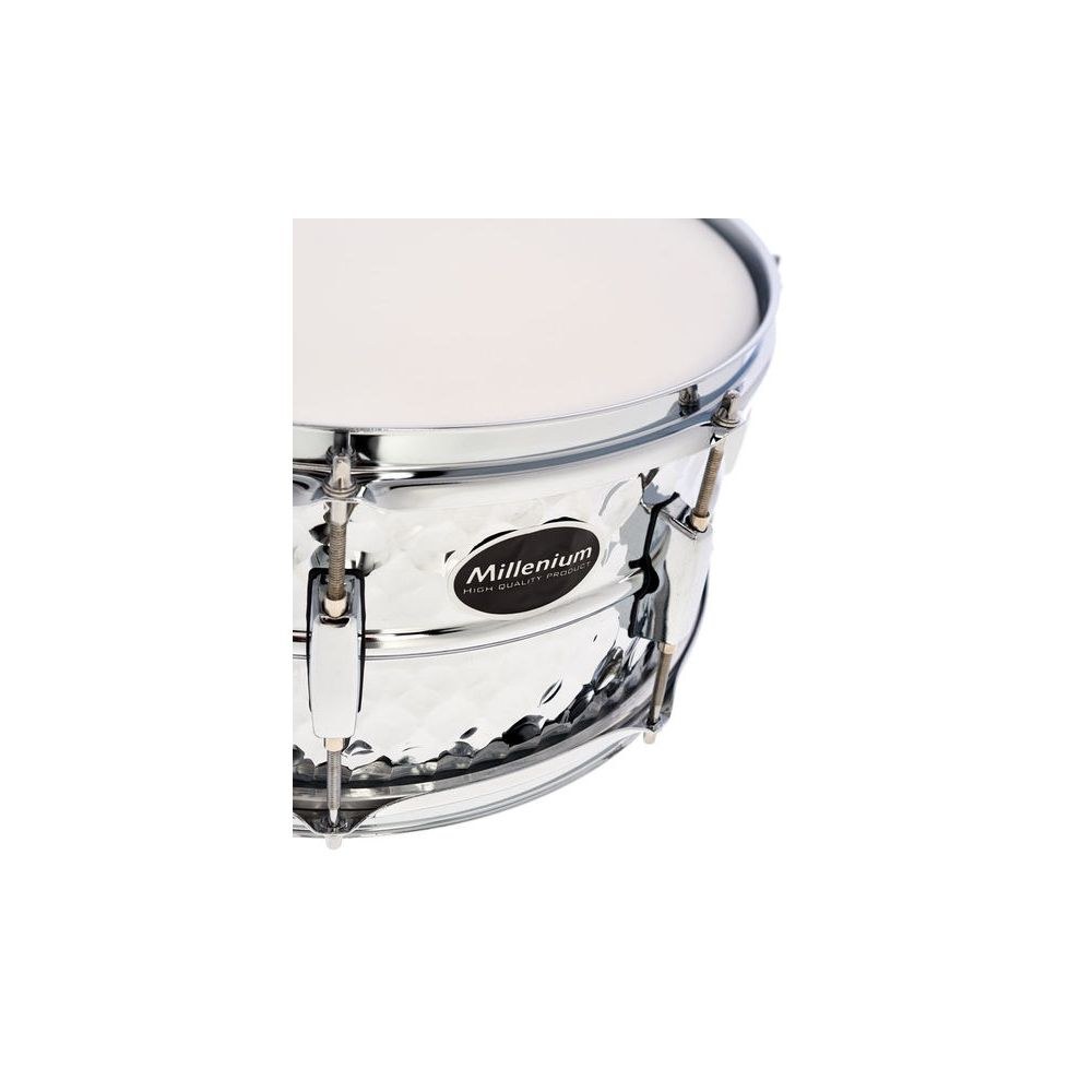 תוף סנר פלדה מרוקעת Millenium 14×6.5 אינץ׳ – צליל חם, חישוקי פלדה 1.6 מ״מ, 8 ברגי מתיחה (יבוא בלעדי) 5 הסנר מפלדה מרוקעת – תוף סנר מפלדה, תמונה 5