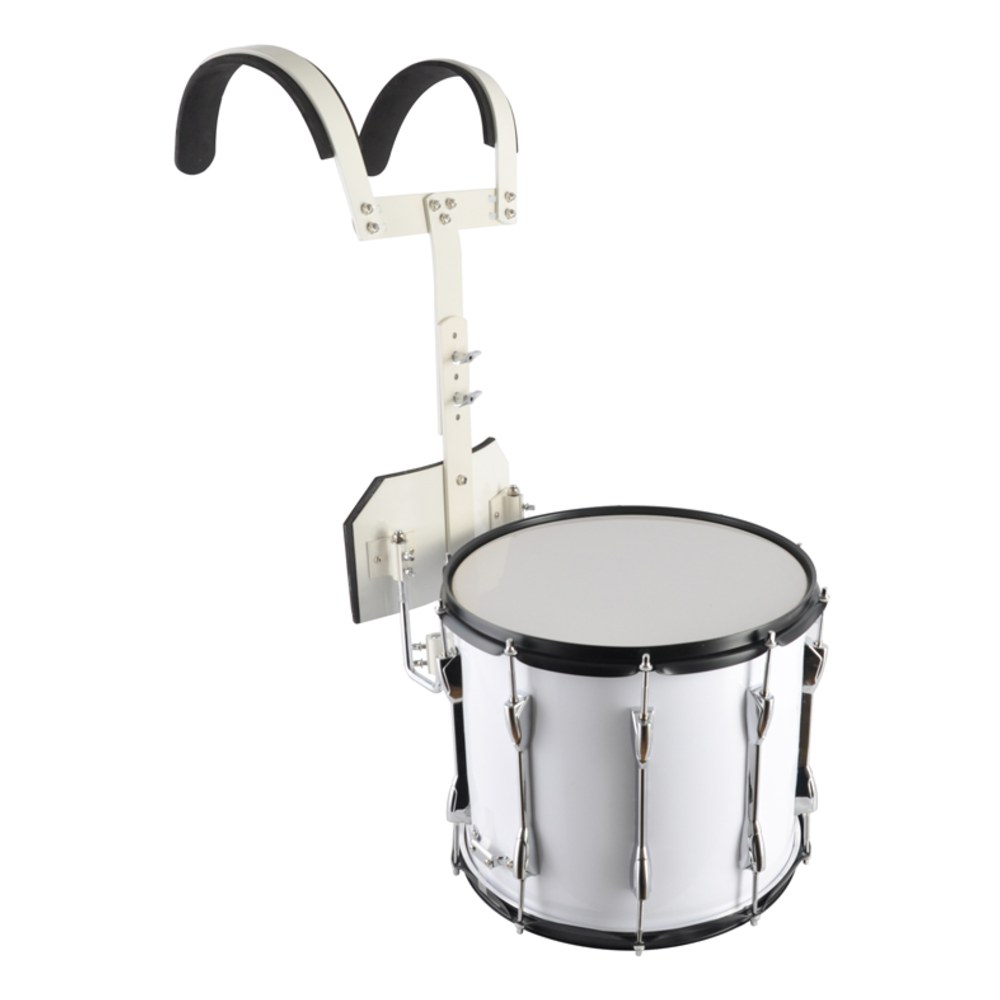 תוף סנר מצעד 14 אינץ׳ Koala Drums YWMD-28 – לבן, כולל מנשא ומפתח כיוון 1 תוף סנר מצעד 14 אינץ׳ Koala Drums YWMD-28 לבן עם מתלה נשיאה