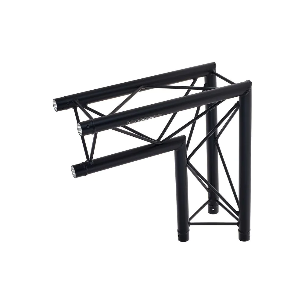פינת טראס דקו משולש 90° Stageworx DT23B-C25 – 2 כיוונים, אנכית, שחור, כולל מחברים 1 פינת טראס דקו משולש 90° Stageworx DT23B-C25 – 2 כיוונים, אנכית, שחור, כולל מחברים