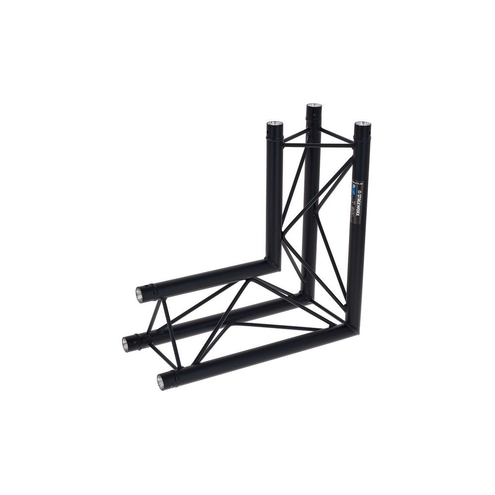 פינת טראס דקו משולש 90° Stageworx DT23B-C25 – 2 כיוונים, אנכית, שחור, כולל מחברים 4 פינת הדקו DT23B-C25 – פינת טראס דקו, תמונה 4