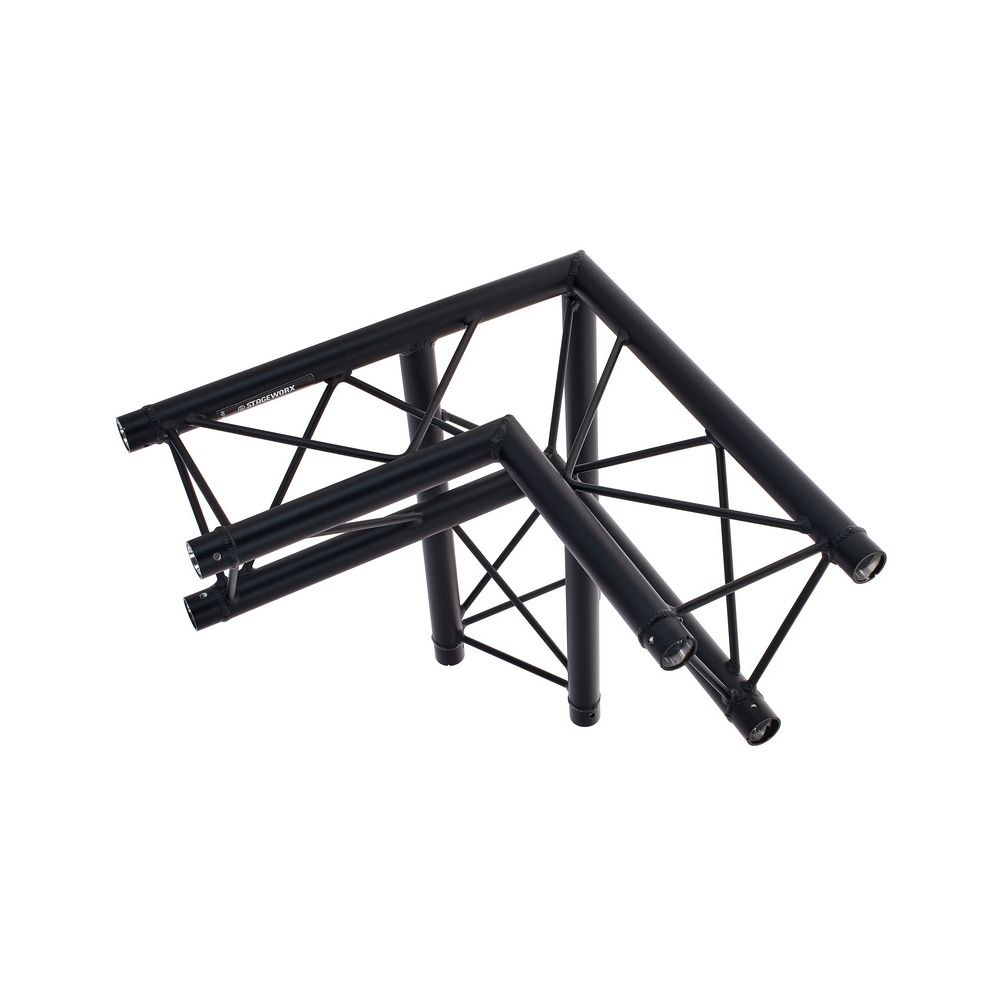 פינת טראס דקו משולש 90° Stageworx DT23B-C34 – חוד כלפי מטה, צד שמאל, שחור, כולל מחברים 7 פינת הדקו DT23B-C34 – חלק לטראס דקו, תמונה 7