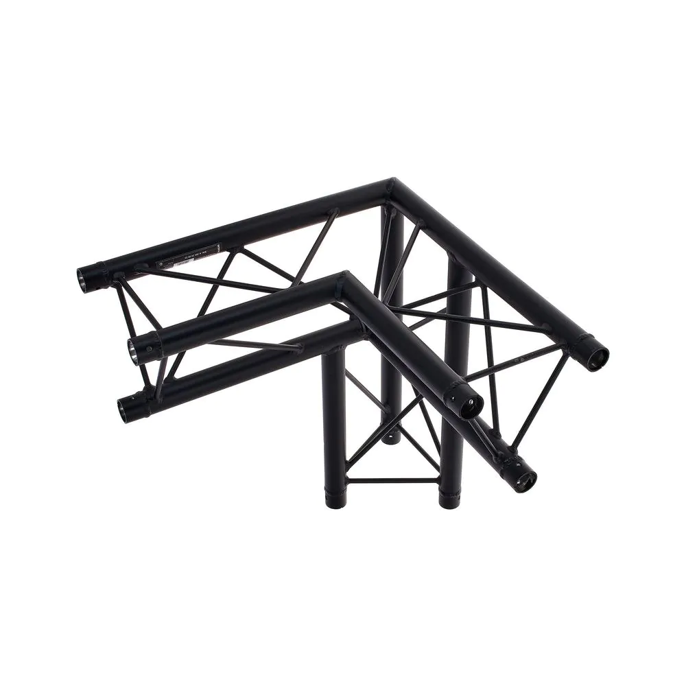 פינת טראס דקו משולש 90° Stageworx DT23B-C33 – חוד כלפי מטה, צד ימין, שחור, כולל מחברים