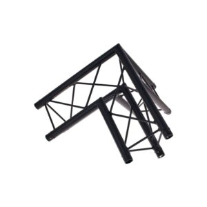 פינת טראס דקו משולש 90° Stageworx DT23B-C33 – חוד כלפי מטה, צד ימין, שחור, כולל מחברים
