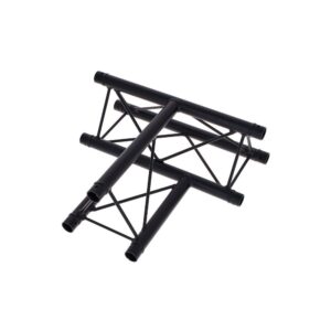 חלק T אופקי לטראס דקו משולש Stageworx DT23B-T36 – 3 כיוונים, שחור, כולל מחברים