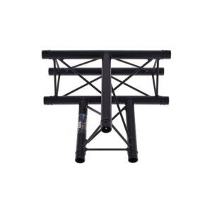 חלק T אופקי לטראס דקו משולש Stageworx DT23B-T36 – 3 כיוונים, שחור, כולל מחברים