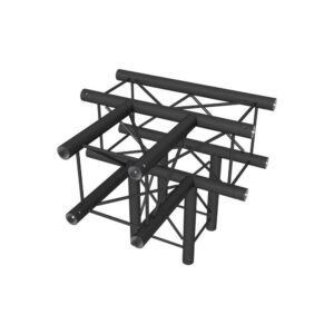 חלק T ארבע-כיווני לטראס דקו מרובע Stageworx DT24B-T40 – שחור, 50×50×50 ס״מ, כולל מחברים