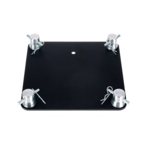 פלטת בסיס לטראס דקו Stageworx DT24B-BP – 22×22 ס״מ, אלומיניום שחור, לטראסי DT24 ו-DT23