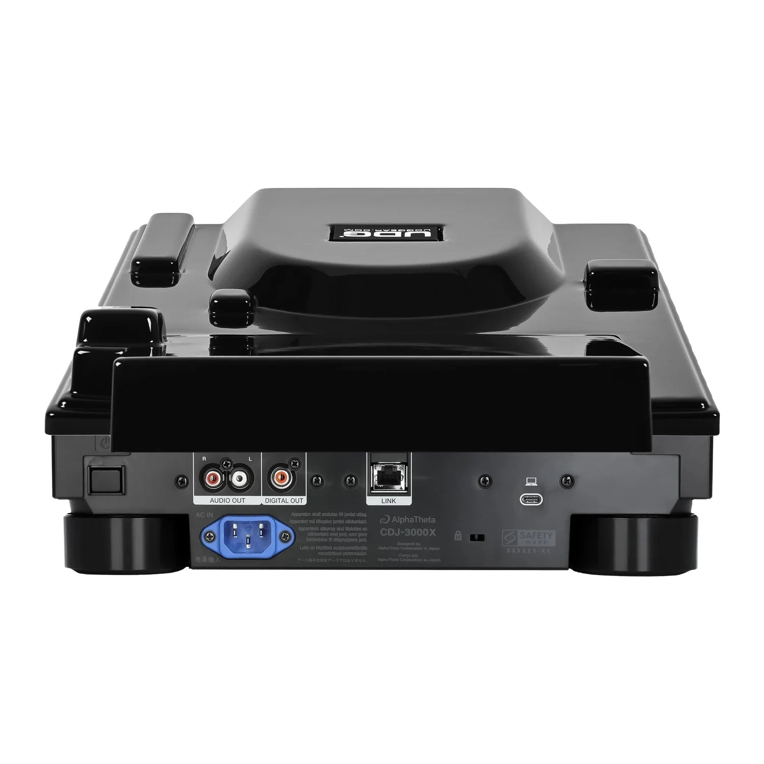 כיסוי מגן UDG ל-CDJ-3000X – ABS שחור מבריק, הגנה מאבק, נוזלים ומכות 4 כיסוי מגן לנגן DJ UDG Ultimate AlphaTheta CDJ-3000X Equipment Cover Black – תמונה 4