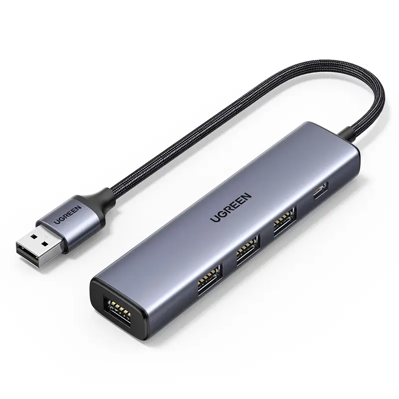 מפצל USB עם 4 יציאות USB-A וחיבור USB-C UGREEN CM473 – סנכרון נתונים עד 5Gbps והגנת מתח מובנית 2 UGREEN CM473 מפצל USB עם 4 יציאות 2