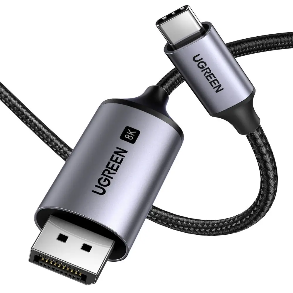כבל UGREEN CM556 מ-USB-C ל-DisplayPort באורך 1 מטר – רזולוציית 8K ב-60Hz, שרשור מסכים ומצב Clamshell 3 UGREEN CM556 כבל USB-C ל-DisplayPort 8K 3