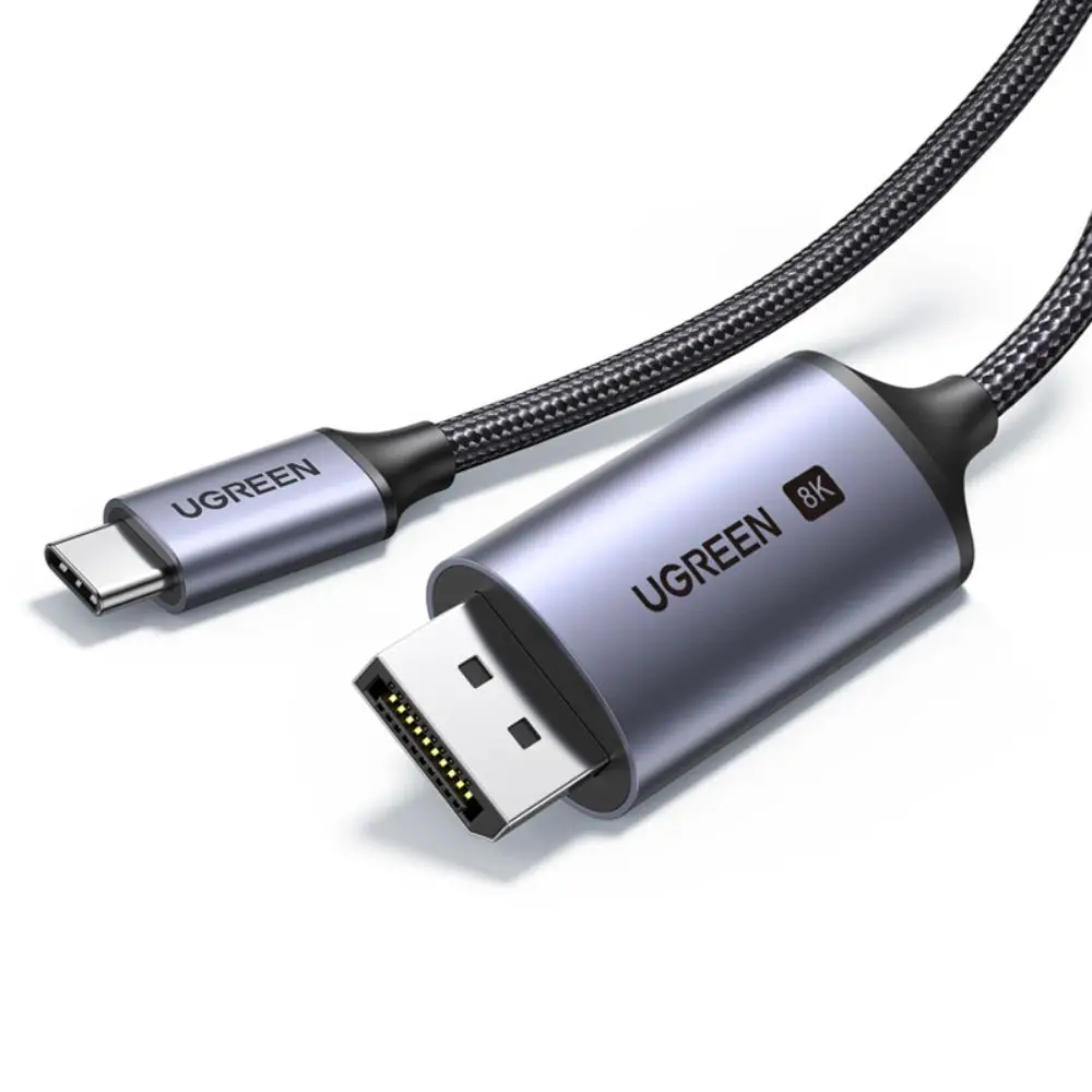 כבל UGREEN CM556 מ-USB-C ל-DisplayPort באורך 1 מטר – רזולוציית 8K ב-60Hz, שרשור מסכים ומצב Clamshell 4 UGREEN CM556 כבל USB-C ל-DisplayPort 8K 4