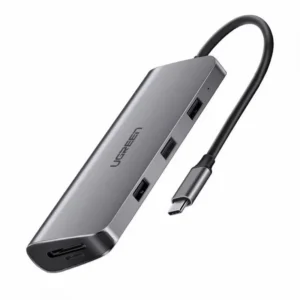 תחנת עגינה USB-C UGREEN CM719 – HDMI 4K, VGA, רשת Gigabit, 3 יציאות USB 3.0 וקורא כרטיסים
