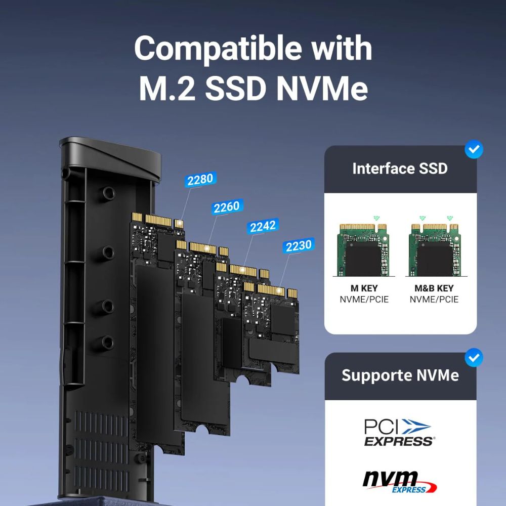 מארז חיצוני ל-SSD M.2 NVMe UGREEN CM767 – חיבור USB-C עד 10Gbps, התקנה ללא כלים ותמיכה בכוננים עד 8TB 3 UGREEN CM767 מארז SSD M.2 NVMe 3