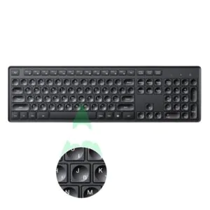 מקלדת חוטית שקטה UGREEN KU004 – 104 מקשים, עברית/אנגלית בצריבת לייזר והגנה מפני מים ואבק