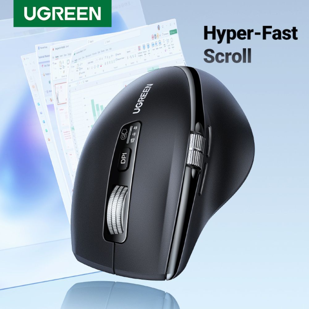 עכבר אלחוטי UGREEN M751 – Bluetooth 5.4 ו-2.4GHz, גלילה מהירה ו-5 רמות DPI 3 UGREEN M751 עכבר אלחוטי 3