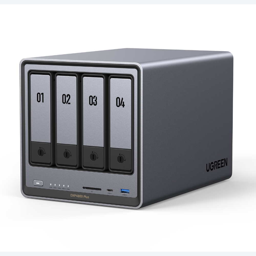 שרת אחסון NAS עם 4 תושבות UGREEN NASync DXP4800 Plus – עד 136TB, חיבור 10GbE ומעבד Intel 1 UGREEN NASync DXP4800 Plus שרת NAS