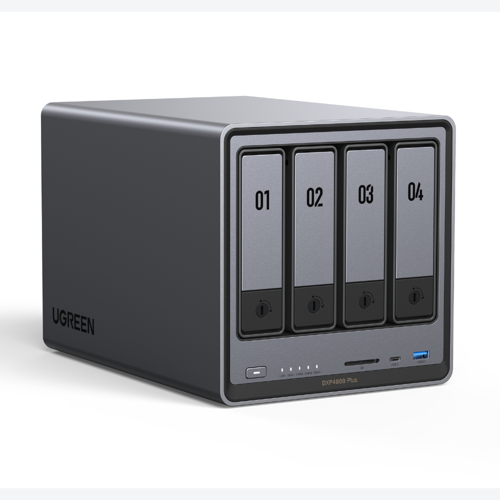 שרת אחסון NAS עם 4 תושבות UGREEN NASync DXP4800 Plus – עד 136TB, חיבור 10GbE ומעבד Intel 3 UGREEN NASync DXP4800 Plus שרת NAS 3