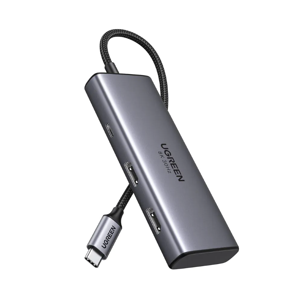 תחנת עגינה UGREEN Revodok 206 6 ב-1 – שני מסכי HDMI, תמיכה ב-8K@30Hz וטעינת PD עד 100W 1 UGREEN Revodok 206 תחנת עגינה 6 ב-1