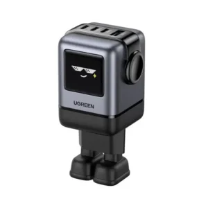 מטען קיר UGREEN Uno Robot GaN 100W – 4 יציאות, מסך TFT עם הבעות ורגליים מגנטיות