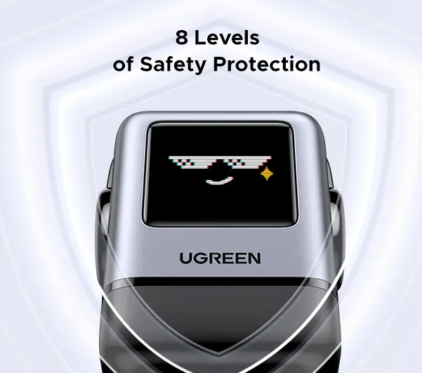 מטען קיר UGREEN Uno Robot GaN 100W – 4 יציאות, מסך TFT עם הבעות ורגליים מגנטיות 3 UGREEN Uno 100W מטען רובוט GaN 3