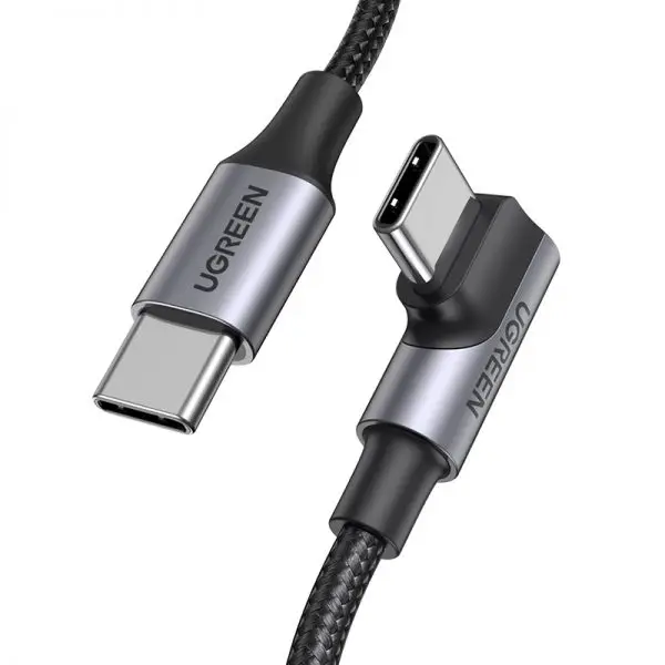 כבל USB-C ל-USB-C בזווית 90 מעלות באורך 2 מטר UGREEN US334 – טעינה מהירה PD עד 100W 2 UGREEN US334 כבל USB-C בזווית 90 מעלות 2