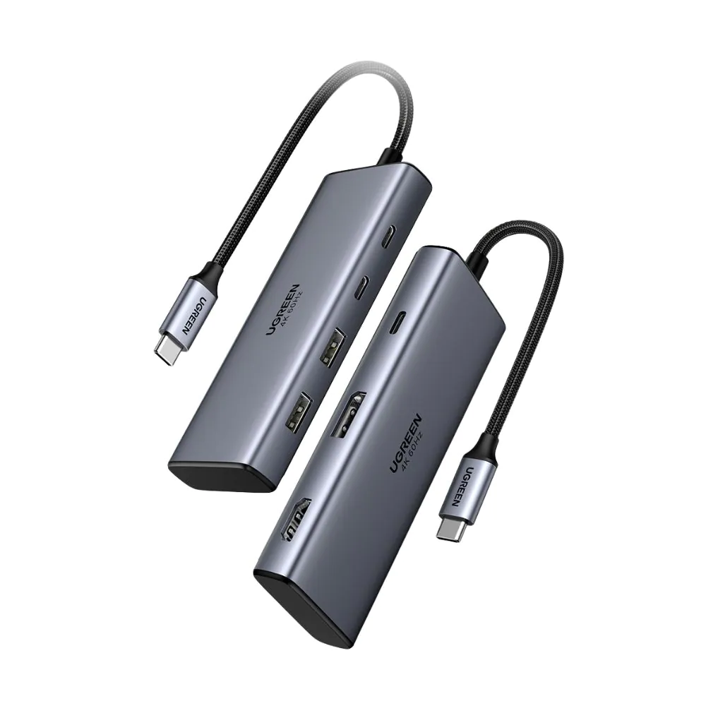 מולטיפורט UGREEN USB-C 7 ב-1 – יציאות HDMI ו-DisplayPort ב-4K@60Hz, טעינת PD עד 100W 2 UGREEN USB-C 7 in 1 מולטיפורט 2