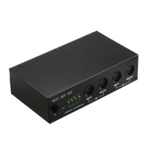 ממשק MIDI USB 4×4 – 4 כניסות ו-4 יציאות, 64 ערוצים ומצב מיזוג בלי מחשב