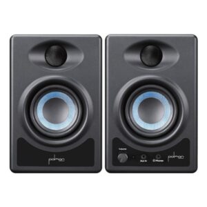 זוג מוניטורים אולפניים Polman A3 – 3.5 אינץ׳, 30W עם Bluetooth וכניסת AUX