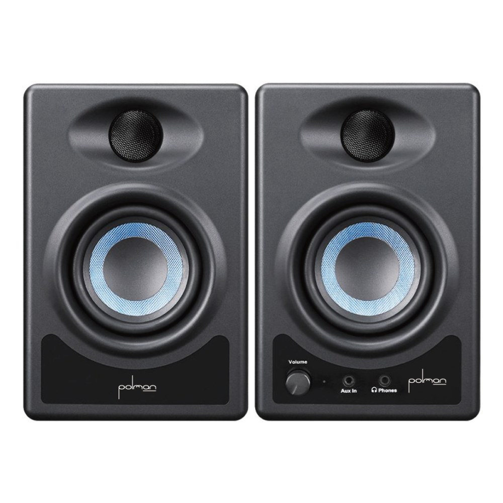 זוג מוניטורים אולפניים Polman A3 – 3.5 אינץ׳, 30W עם Bluetooth וכניסת AUX 1 זוג מוניטורים אולפניים Polman A3 בגודל 3.5 אינץ׳