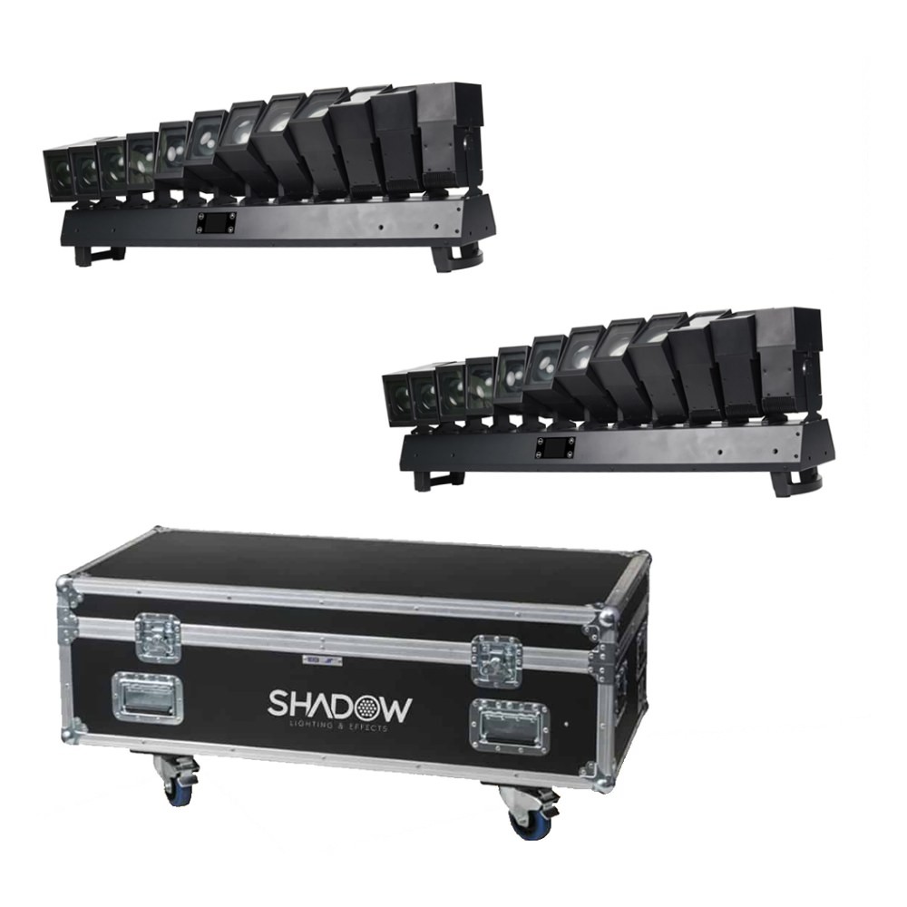 סט זוג פנסי אפקט Shadow PHANTOM LIGHT LMB155 – לד 12×60W RGBW וקייס קשיח 1 זוג פנסי אפקט Shadow PHANTOM LIGHT LMB155 עם קייס קשיח