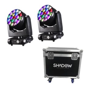 זוג ראשים נעים Shadow LMB145 עם קייס קשיח על גלגלים