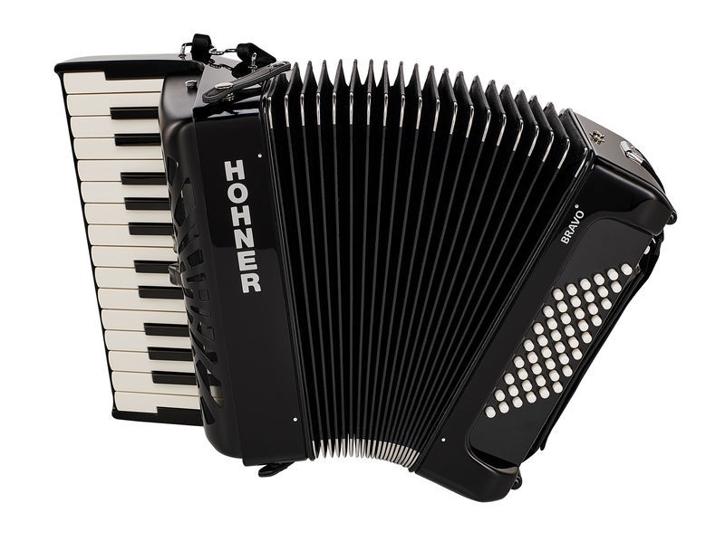 אקורדיון Hohner Bravo II 48 בסים – 26 קלידים, Silent Key, תיק ורצועות 2 אקורדיון Hohner Bravo II 48 – תמונה 2
