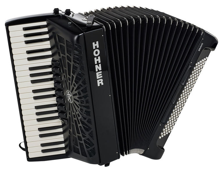 אקורדיון Hohner Bravo III 120 בסים – 41 קלידים, 7 רגיסטרים, Silent Key, תיק ורצועות 1 אקורדיון Hohner Bravo III 120