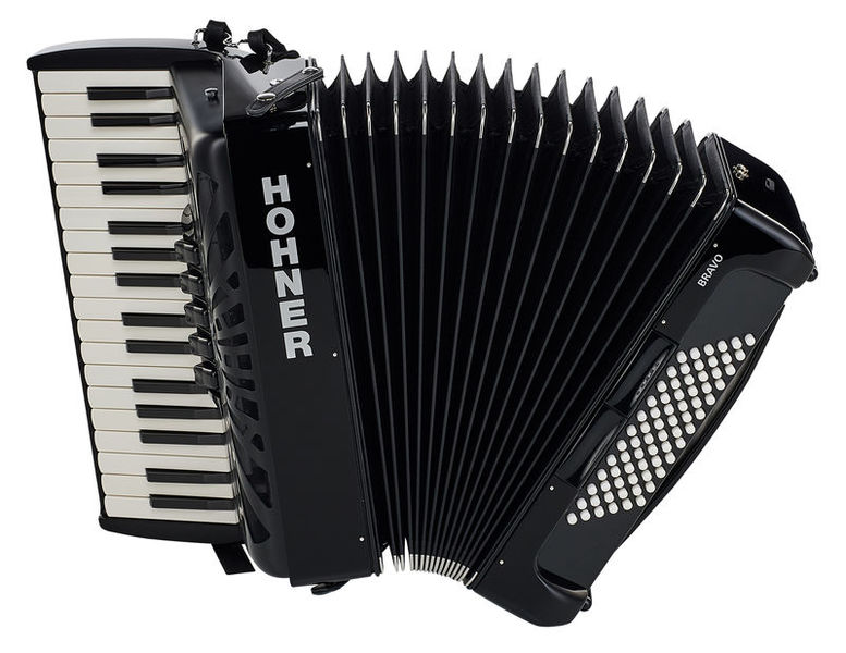 אקורדיון Hohner Bravo III 72 בסים – 34 קלידים, 3 שורות לשוניות, Silent Key, תיק ורצועות 2 אקורדיון Hohner Bravo III 72 – תמונה 2