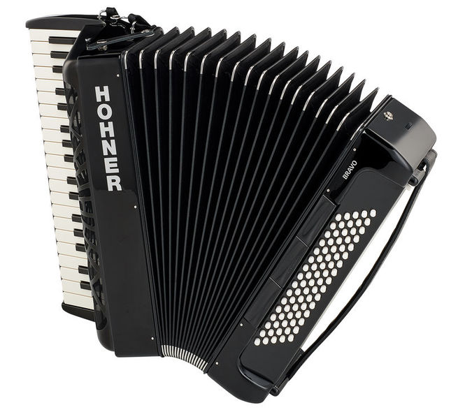 אקורדיון Hohner Bravo III 80 בסים – 37 קלידים, 3 שורות לשוניות, תיק ורצועות 3 אקורדיון Hohner Bravo III 80 – תמונה 3
