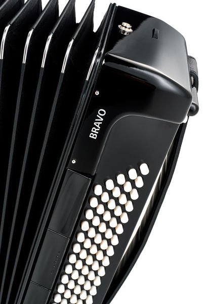 אקורדיון Hohner Bravo III 80 בסים – 37 קלידים, 3 שורות לשוניות, תיק ורצועות 8 אקורדיון Hohner Bravo III 80 – תמונה 8