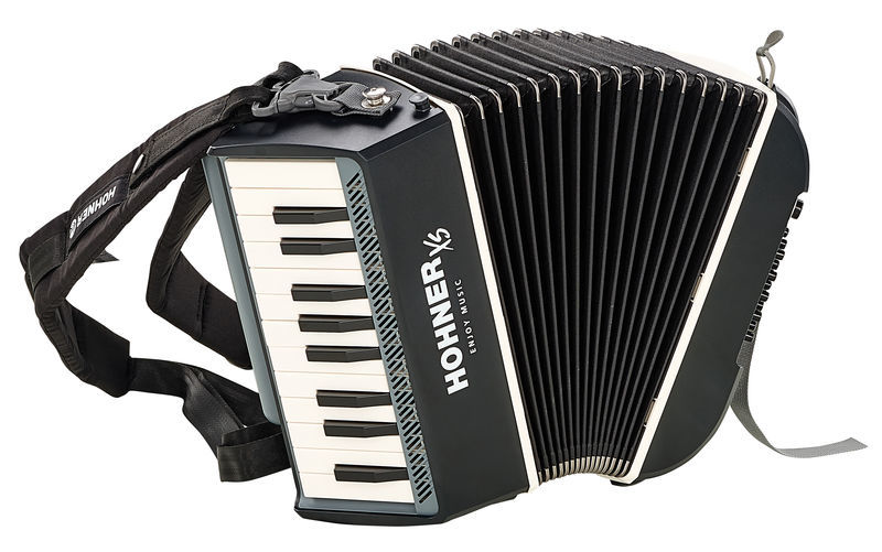 אקורדיון Hohner XS פסנתר לילדים ולמבוגרים – 21 קלידים, 15 בסים, 2.9 ק״ג 1 אקורדיון Hohner XS פסנתר