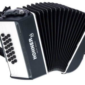 אקורדיון כפתורים Hohner XS – 21 כפתורים במערכת C, 15 בסים, 2.9 ק״ג, תיק ורצועות