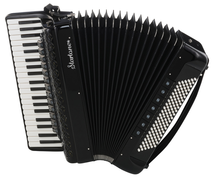 אקורדיון פסנתר Startone עם 120 בסים ו-4 שורות לשוניות – 41 קלידים, 13 רגיסטרים, תיק גב ורצועות 2 אקורדיון פסנתר Startone 120 בסים IV – תמונה 2