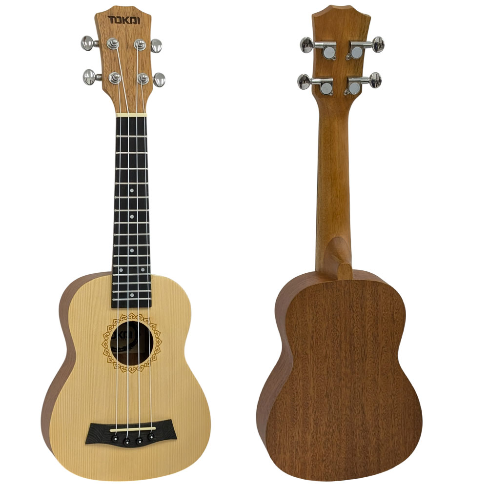 יוקלילי סופרן 21 אינץ׳ בצבע טבעי – כולל תיק – Tokai UK 21SM 1 יוקלילי סופרן 21 אינץ׳ Tokai UK 21SM בצבע טבעי – חזית וגב