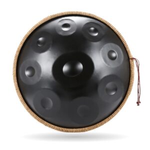 הנדפאן שחור 22 אינץ׳ בסולם D Kurd – 9 צלילים, כיוון 440Hz, נירוסטה, כולל תיק, סטנד ומקלות