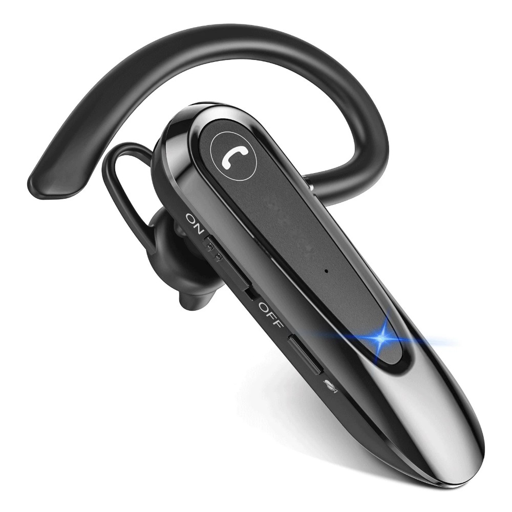 אוזניית Bluetooth לשיחות עם 2 מיקרופונים וסינון רעשים – כפתור השתקה, עד 20 שעות שיחה, טעינת USB-C 1 אוזניית Bluetooth לשיחות עם 2 מיקרופונים וכפתור השתקה